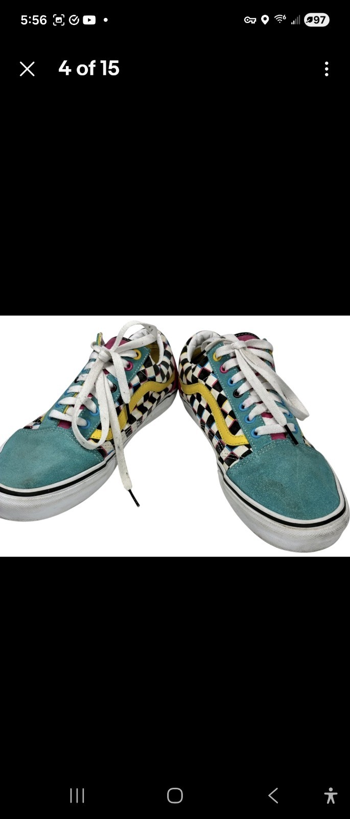 Van’s Old Skool Crazy Checks Suede Canvas Skateboard Sneakers mens size 11