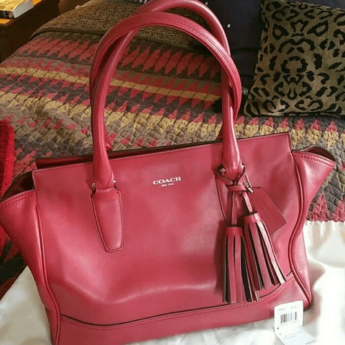 Coach Legacy handbag in black cherry