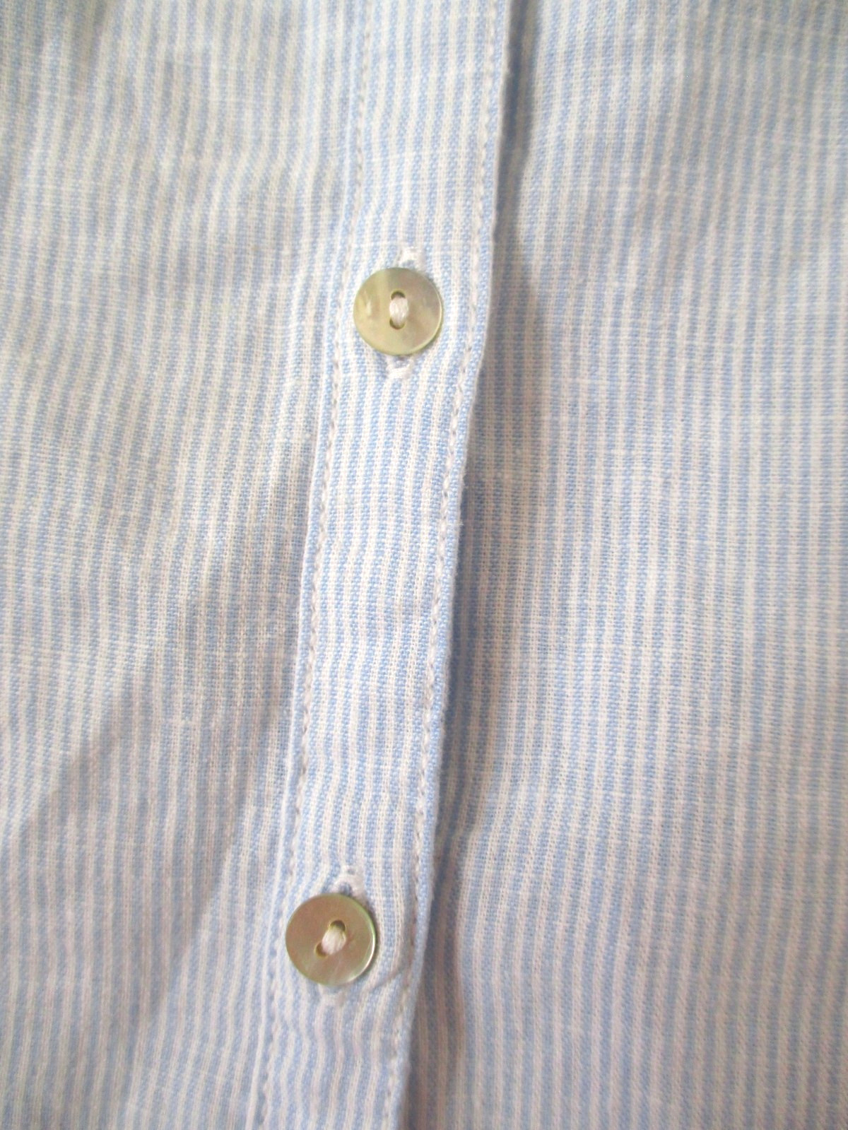 NWT TAHARI Blue White Stripe Stretch Linen Collared Button Down Tunic Top 1X 2X