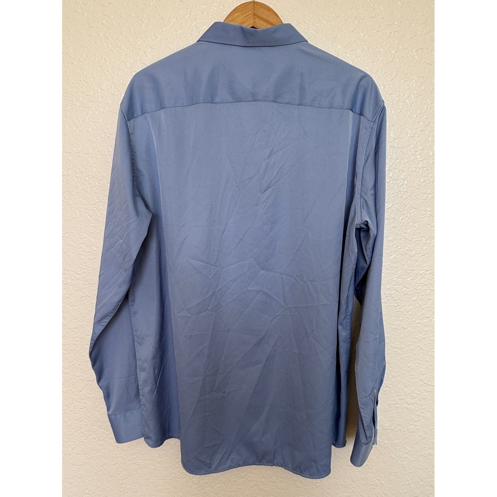 Alimens & Gentle Flex Light Blue Dress Shirt XL Tall Wrinkle Resistant Luxury
