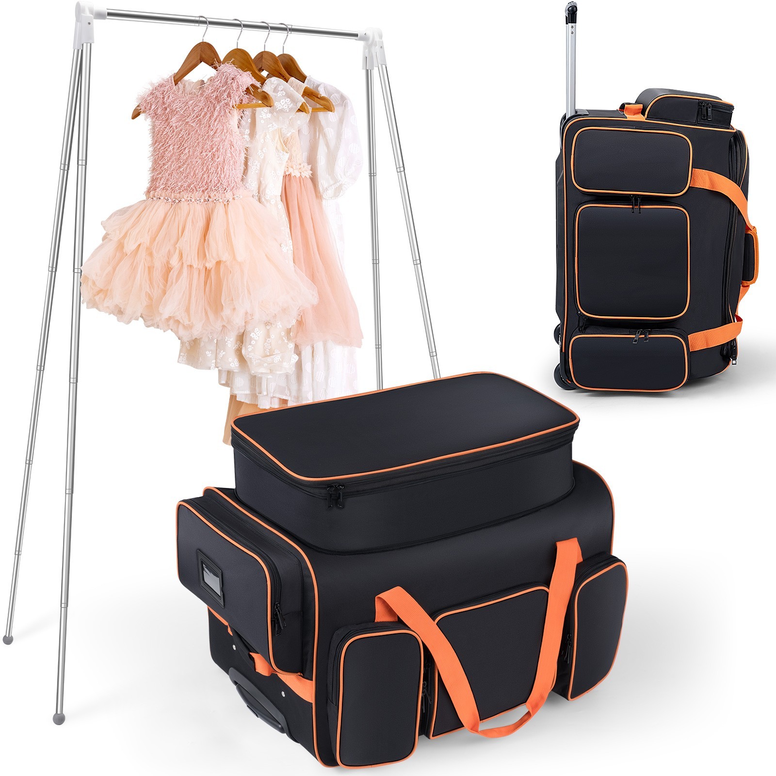 23″ Dance Bag with Garment Dance Costumes Rolling Garment Bags For Travel