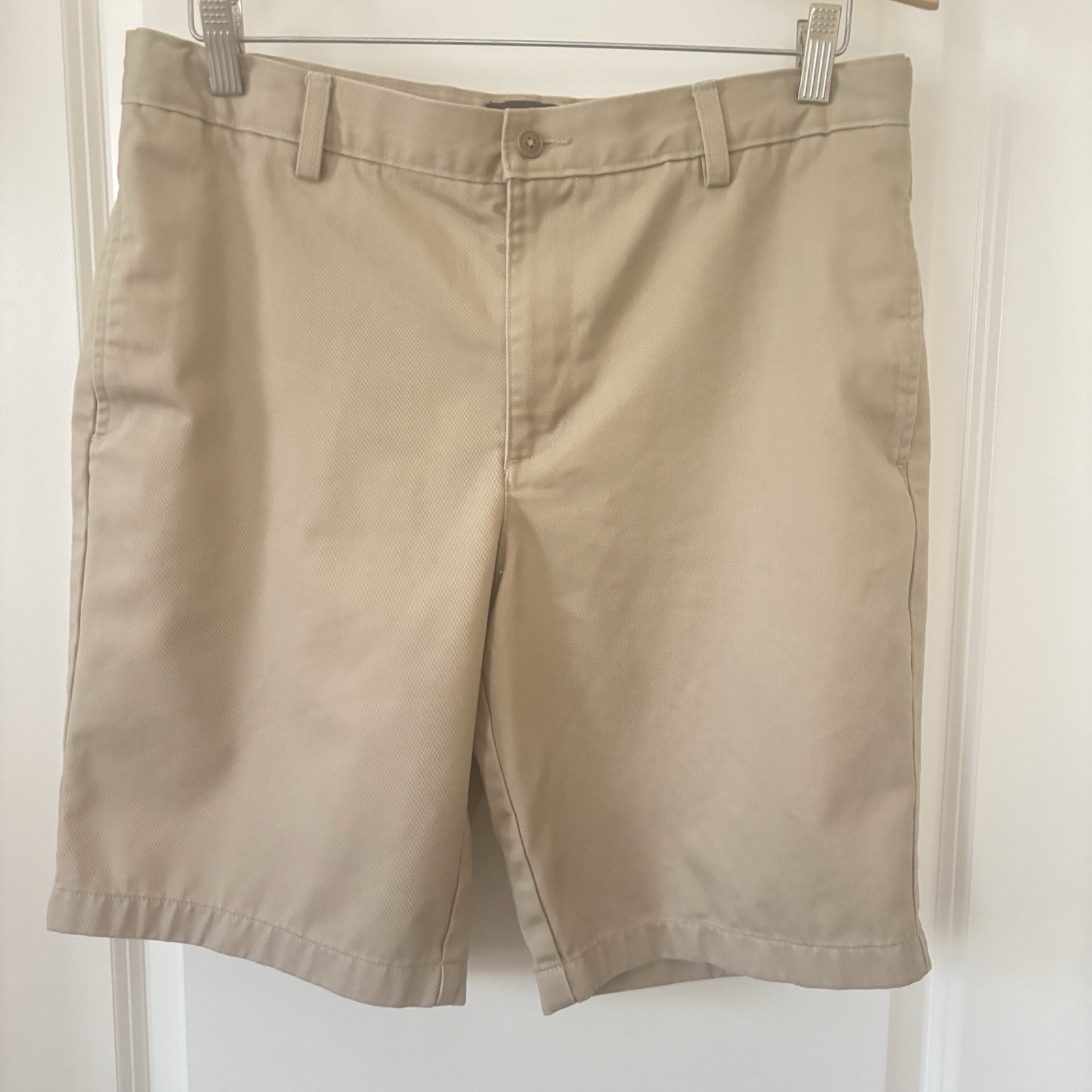Lands End OEKO Tex Khaki Chino Men’s Shorts Sz 18H Golf Preppy Big& Tall Wst 34*