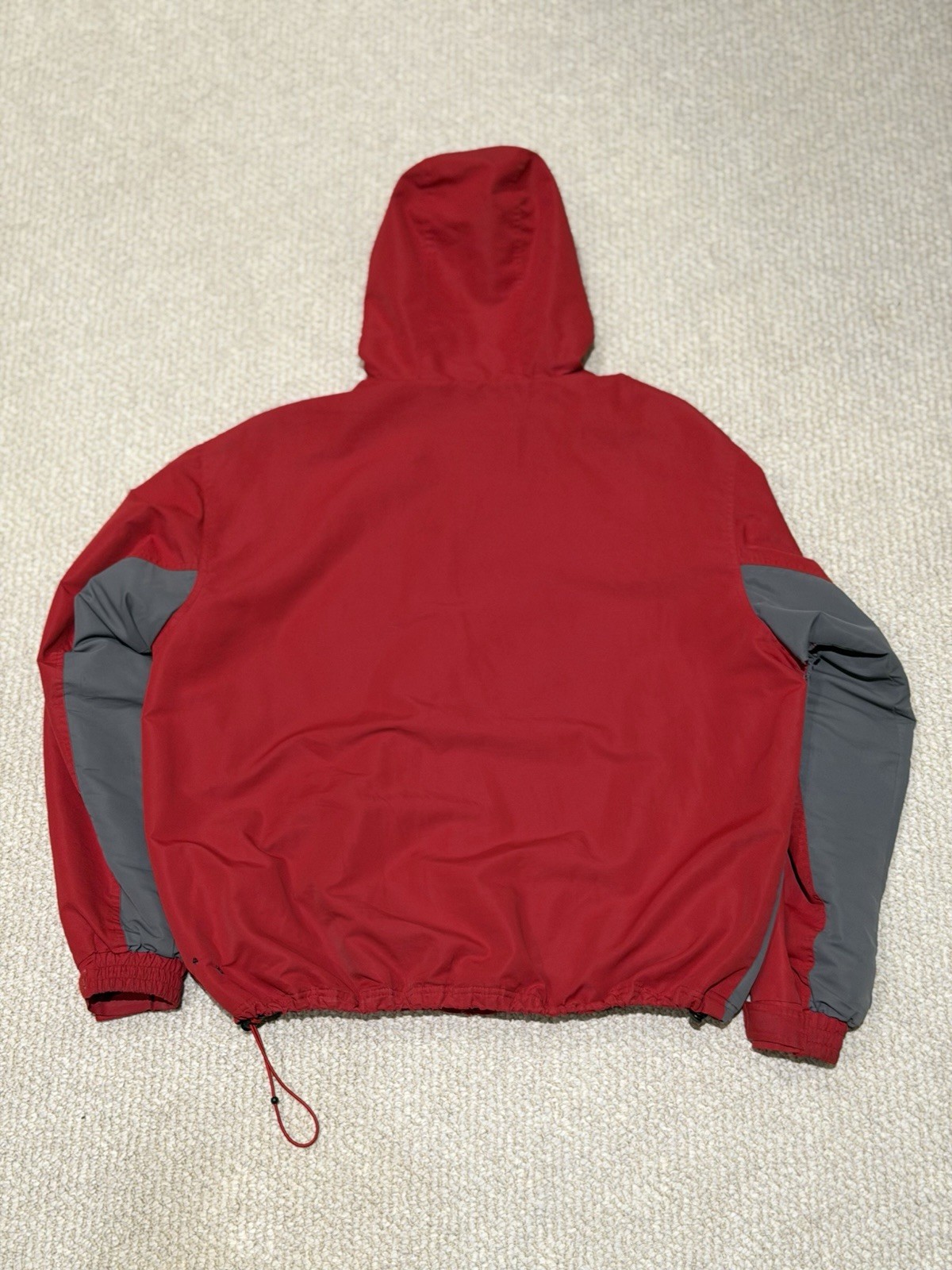 Vintage Y2K Cabela’s Men’s L Red/Gray Hooded Full Zip Jacket With Pockets