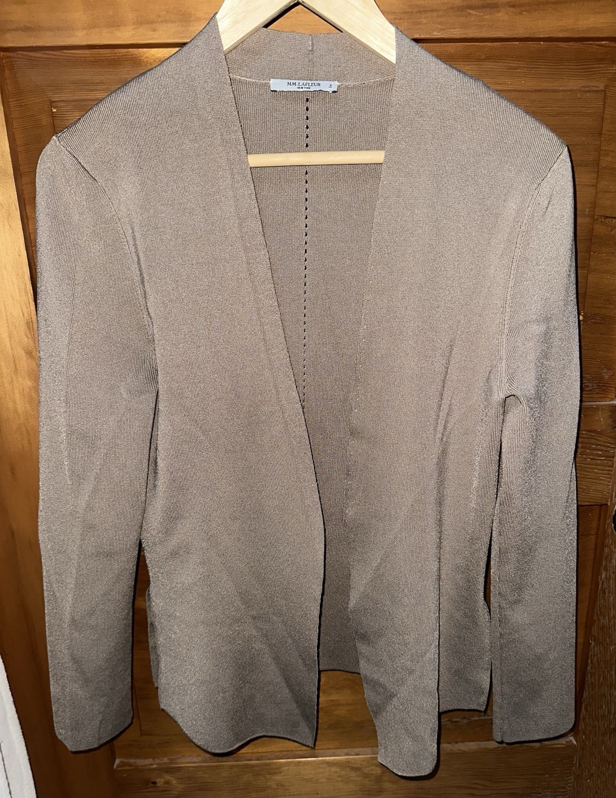 M.M.Lafleur The Woolf Jardigan in Taupe Tan Beige Knit Jacket Cardigan S NWOT