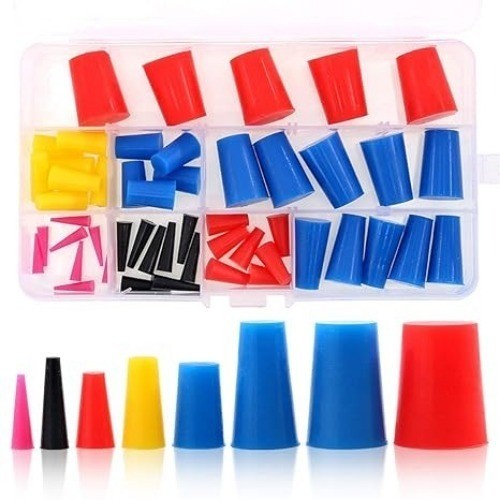 50Pcs High Temp Silicone Rubber Protective Tapered Plug As Number of Items: 50