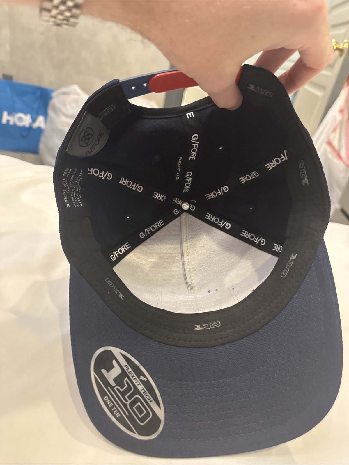 G/Fore Pray For Birdies SnapBack Hat Mens blue Preppy G4