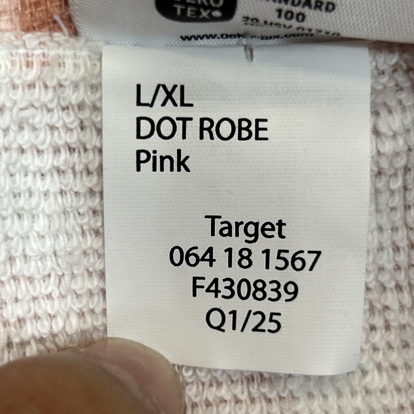 $30 Room Essentials Pink Dot Robe Woman’s Cotton Lounge Sleepwear Size L/XL