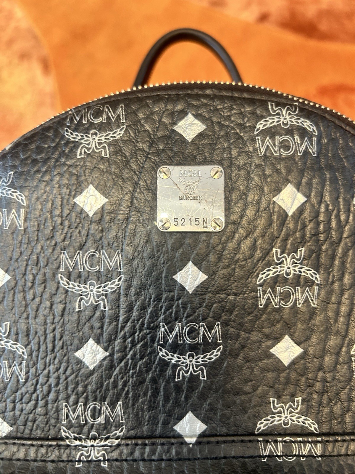 Authentic MCM Laptop Backpack Black and Silver