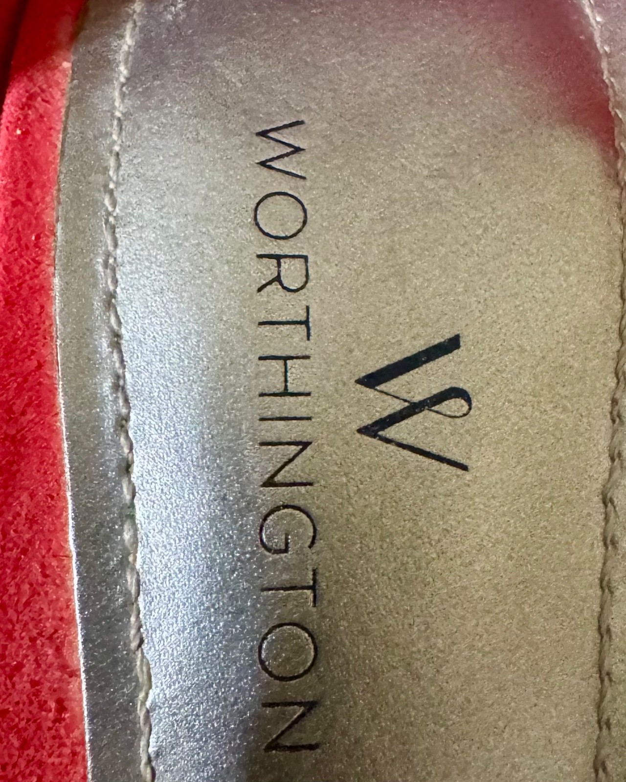 Worthington Womens Red Sandals 6 Ankle Strap 3 3/8 Inch Heel Man Made Materials