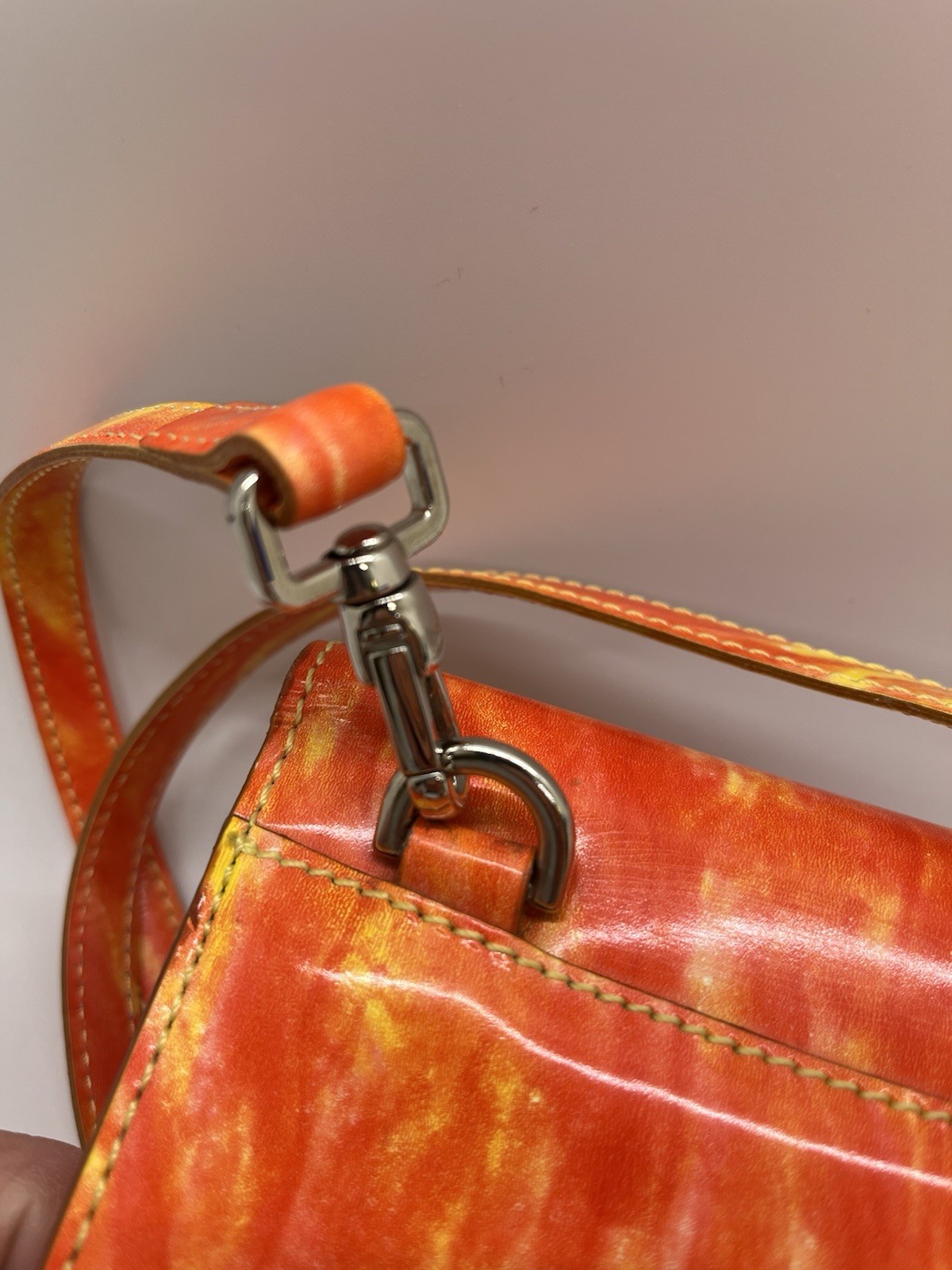 Vintage MOSCHINO Redwall FLAMES / FIRE Shoulder Handbag Clutch Made in Italy