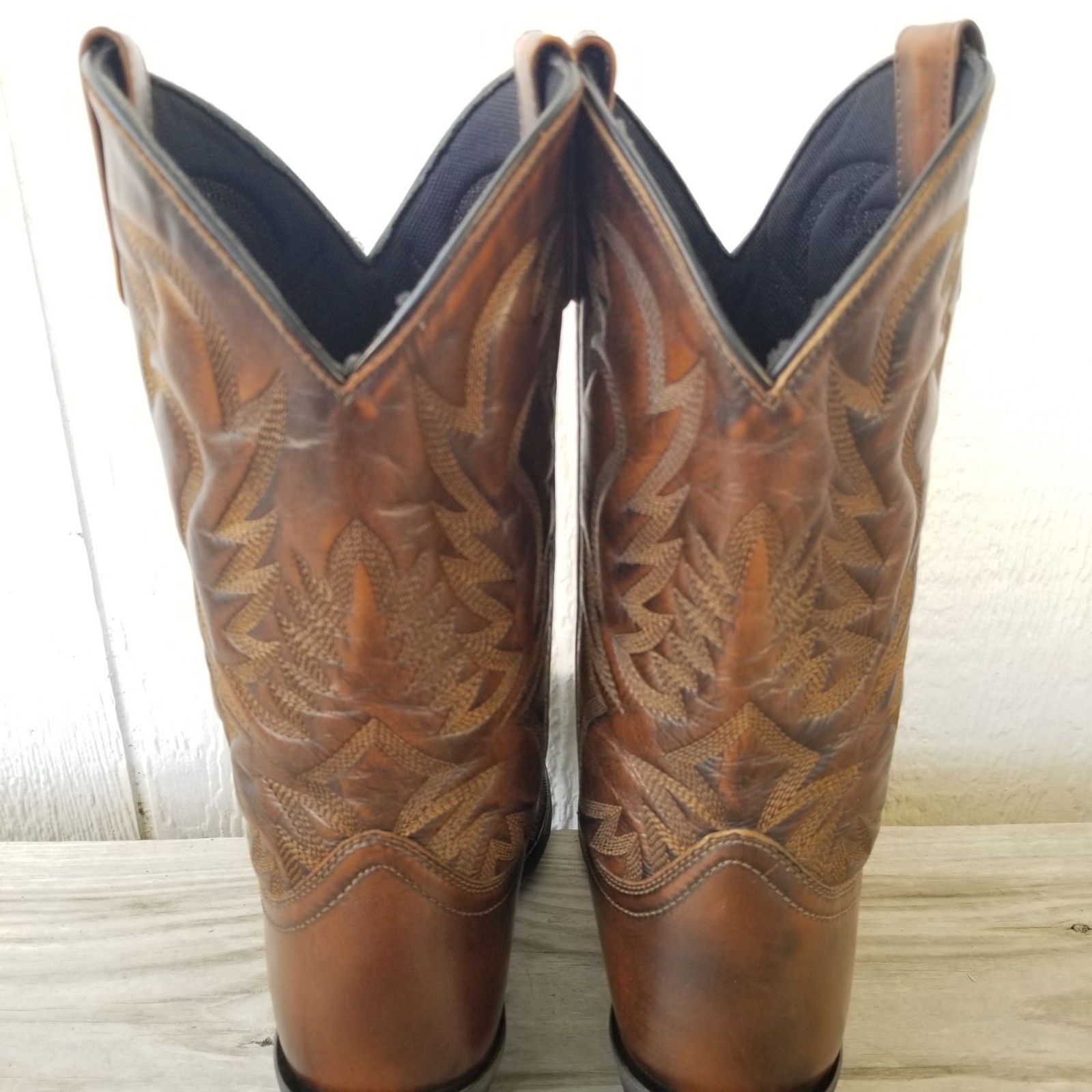 Laredo Lawton Mens Mahogany Brown Leather Western Performance Boots 9 D 68444