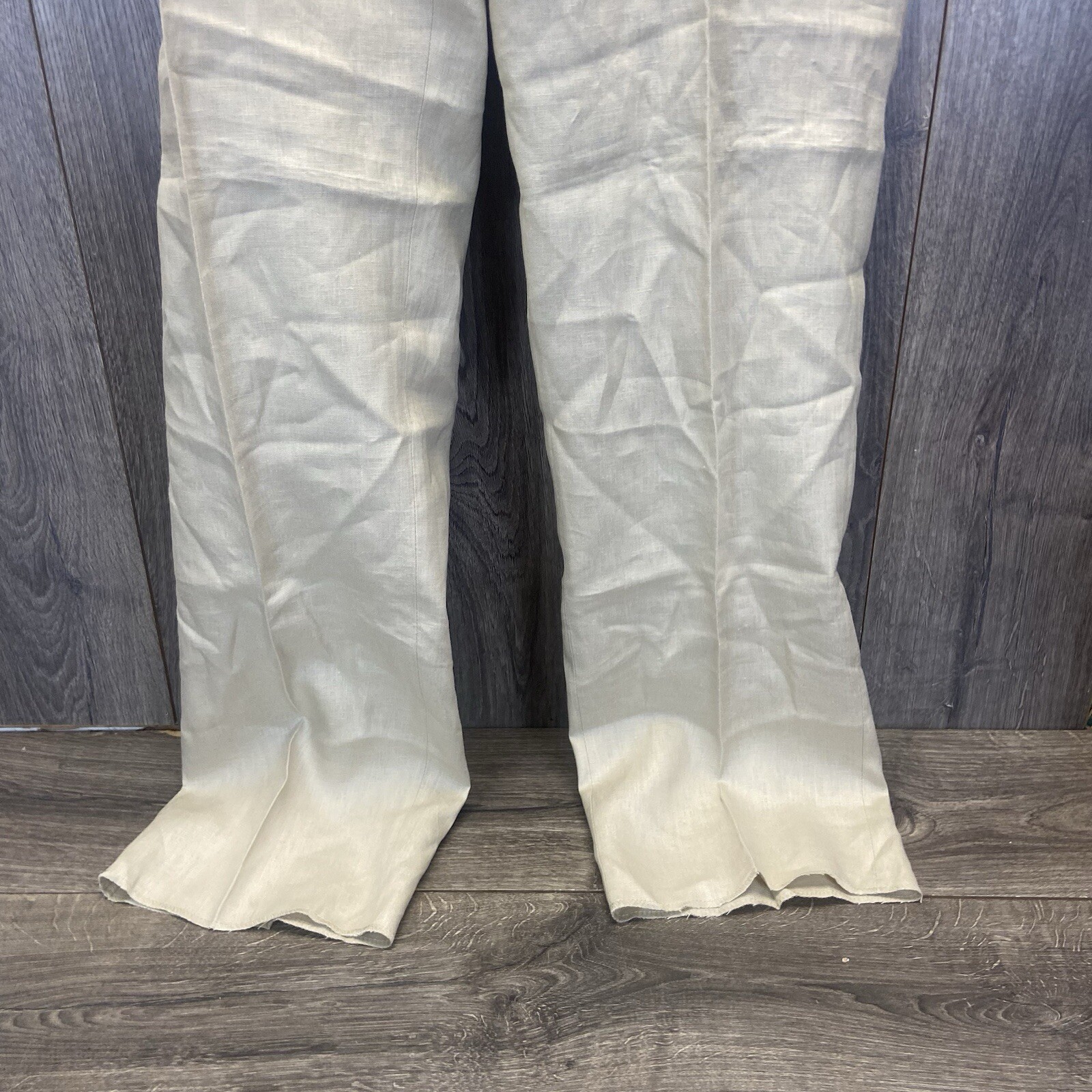 New Calvin Klein Linen Flat Front Untailored Unhemmed Pants Men’s Size 50 R