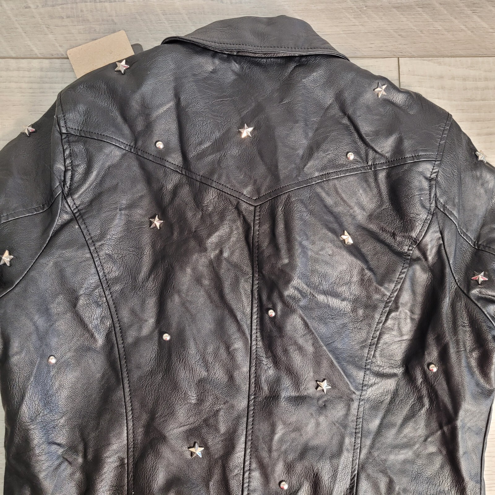 CI SONO By CAVALINI Jacket Womens Large 100% Vegan Leather Lined Bomber Moto