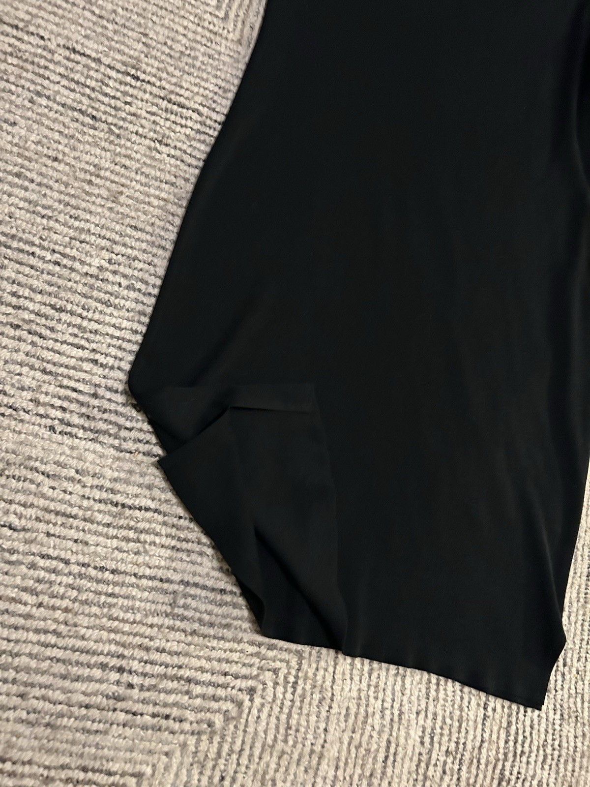 Ming Wang Black Knit Sheath Dress Large Shortsleeve Minimalist Career