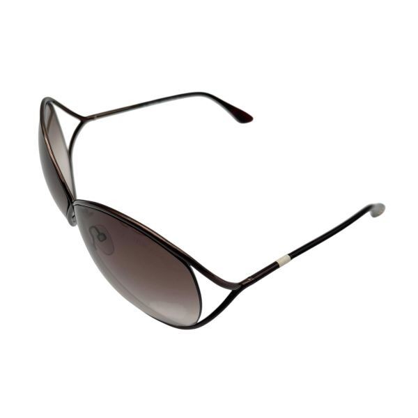 Tom Ford Lilliana TF131 Sunglasses 66mm Gradient Dark Brown Metal Used