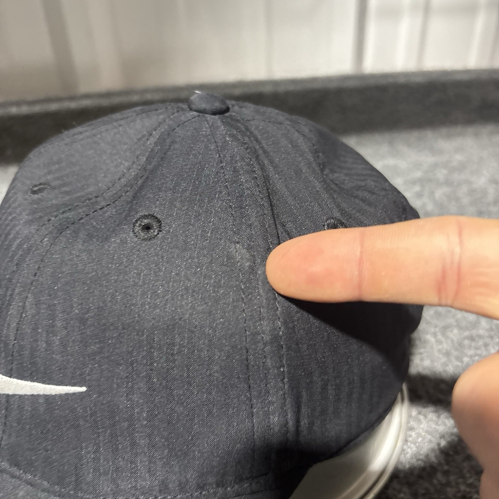 Nike Baseball Hat Cap Adult One Size Black Adjustable Polyester Swoosh Legacy91*