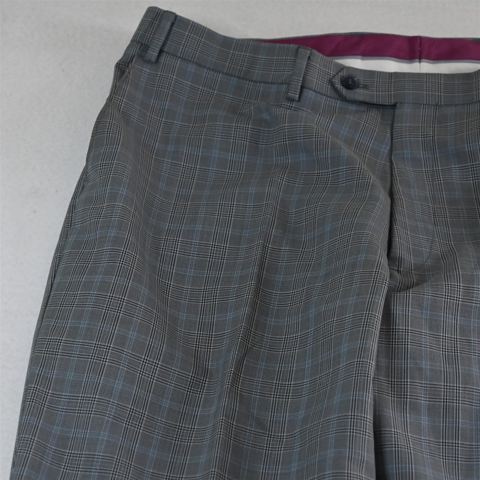 Lineage 46R 40×32 Gray Plaid Double Breasted Mens Jacket Pants Suit
