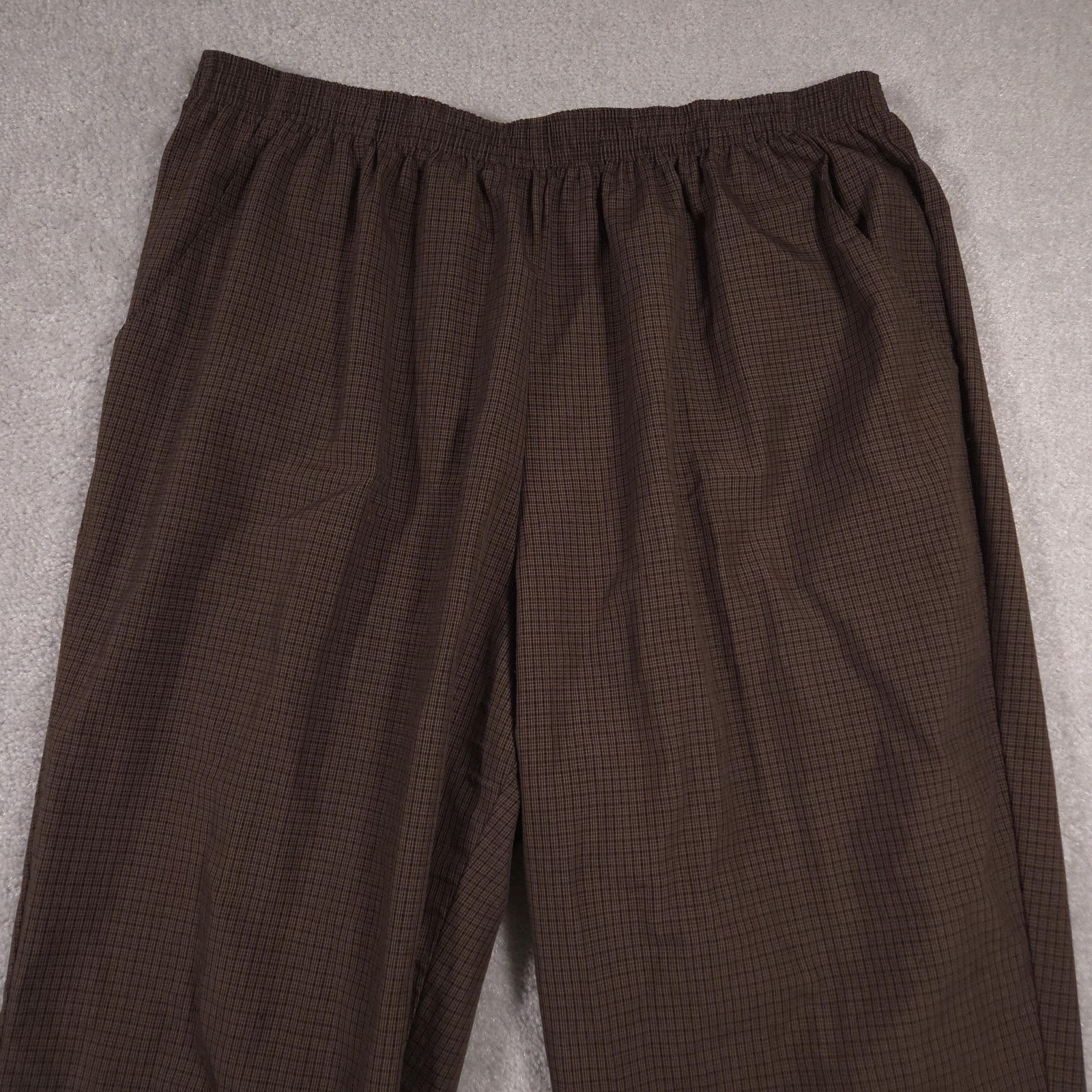 Briggs Pants Womens 24W Plaid Pull On Elastic Waist Plus Size Polyester Rayon