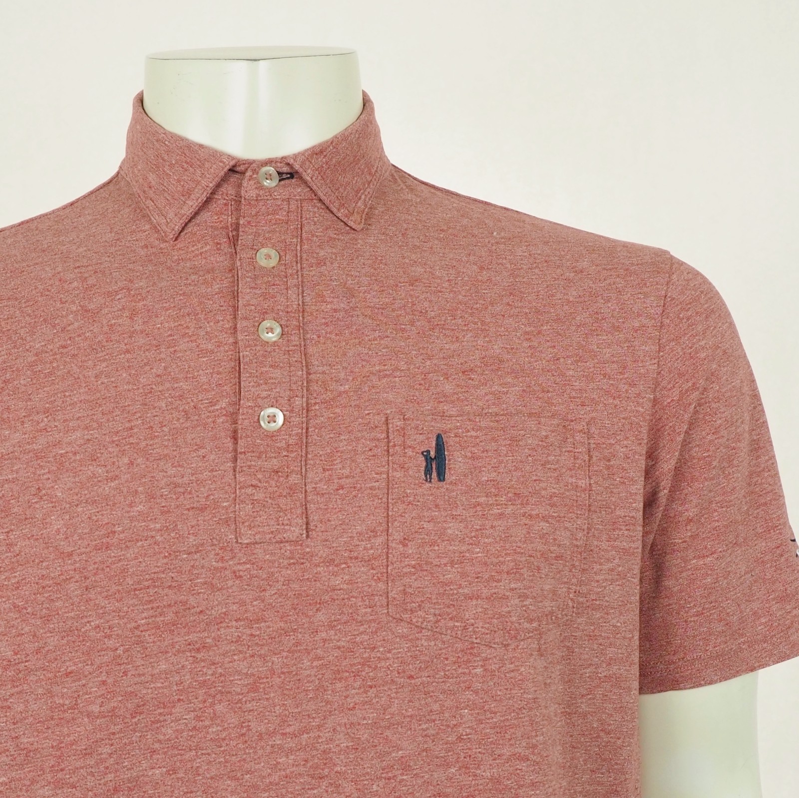 Johnnie-O Hangin’ Out Original Golf Polo Shirt Mens Medium Heathered Red Logo