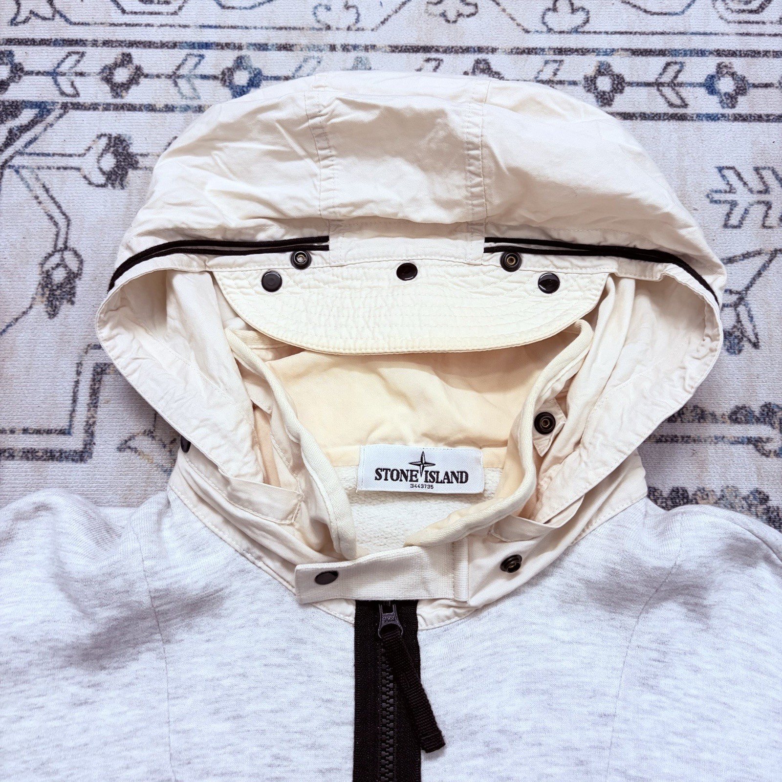 Vtg Stone Island Half Zip Hoodie Sweatshirt AW12 Size M