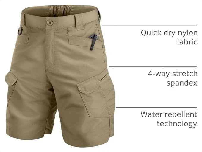Mens Summer Tactical Shorts Cargo Outdoor Waterproof Hiking Fishing Track Short