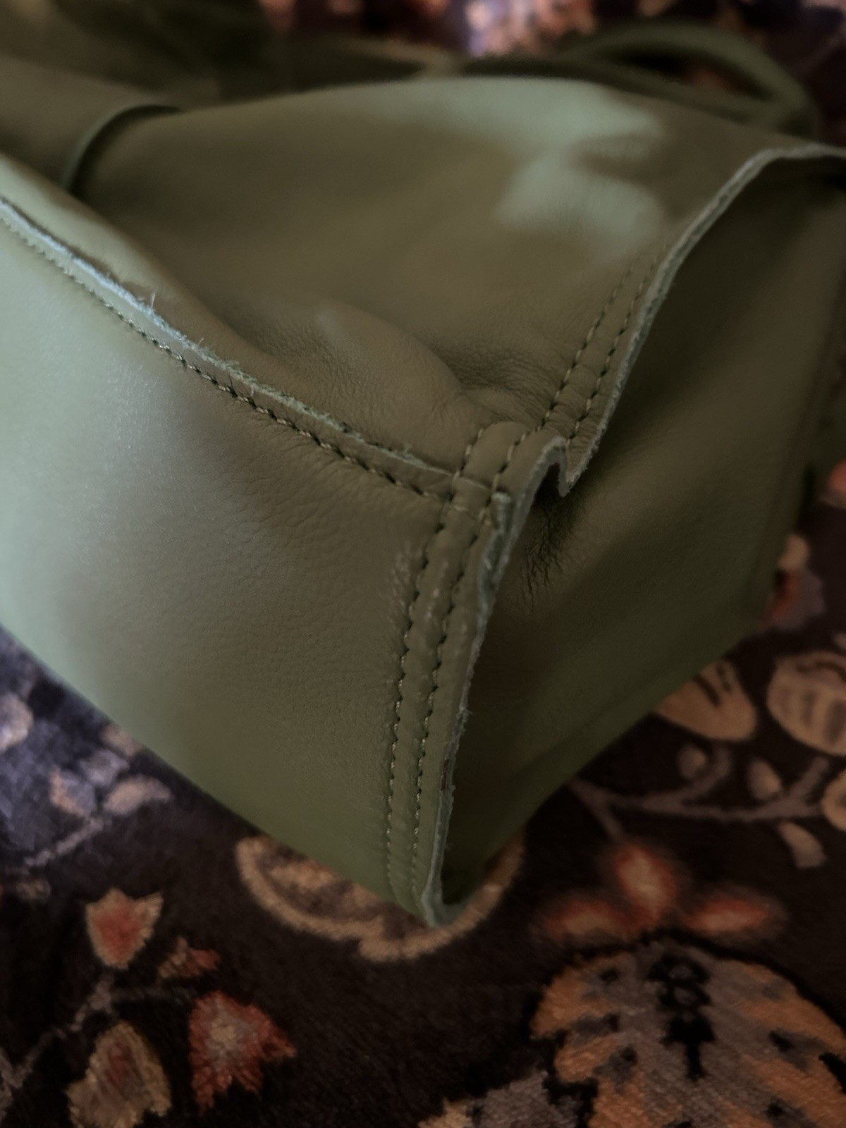 LUCKY BRAND Sage Green Leather Tote. Soft. New Without Tags.