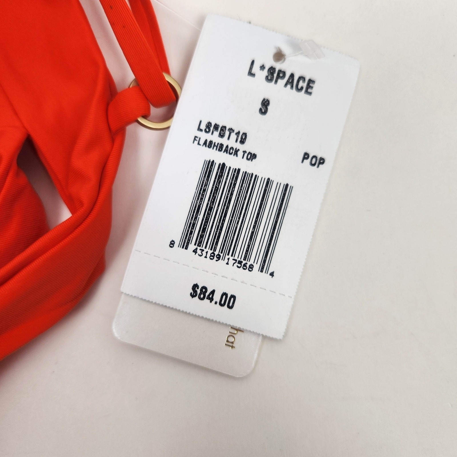 L*Space Flashback Bikini Top in Poppy Orange Size Small NWT