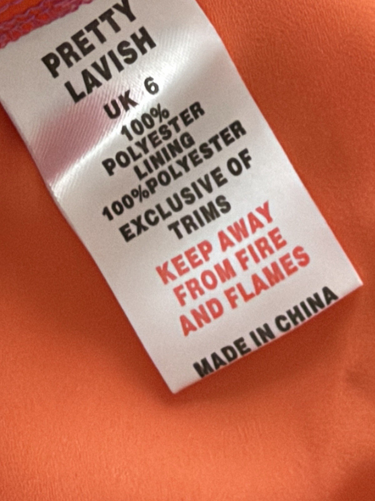 Lavish Frieda knot contrast dress size 6–8 – pink & orange occasion dress