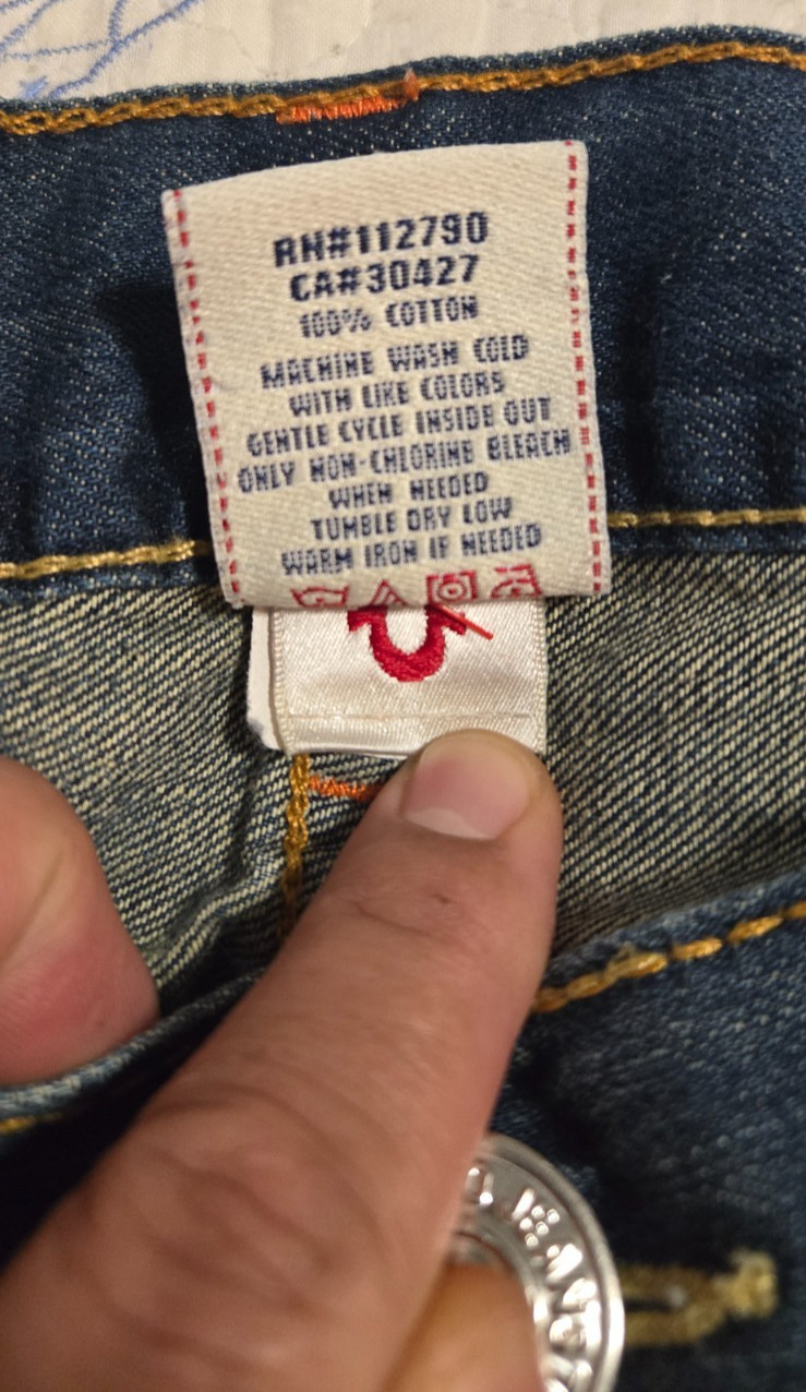 True Religion Jeans Joey World Tour Seat 34 Mens Bootcut Size 36×34
