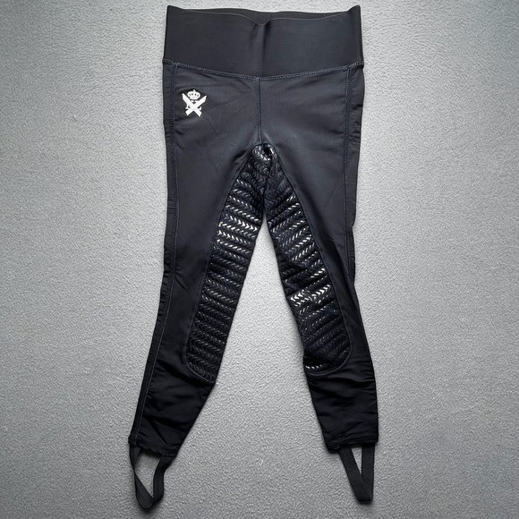 Kingsland Women Dressage Riding Tights Full Seat Grip Compression BLK S Stirrup