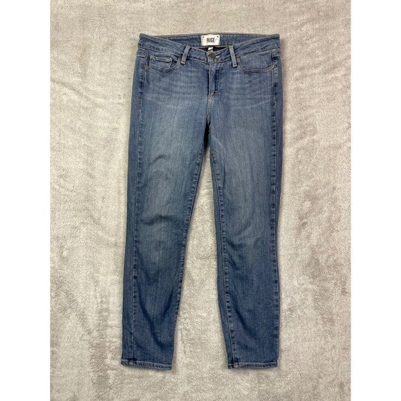 PAIGE Verdugo Crop Jeans Size 29/30 Nadeen Blue Skinny Mid Rise Stretch Women
