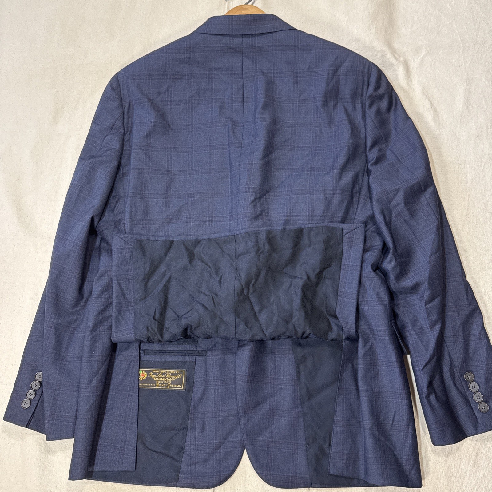 Hickey Freeman X Loro Piana 150’s Wool Men 2pc Blue Suit Size 42R Pant 36×30