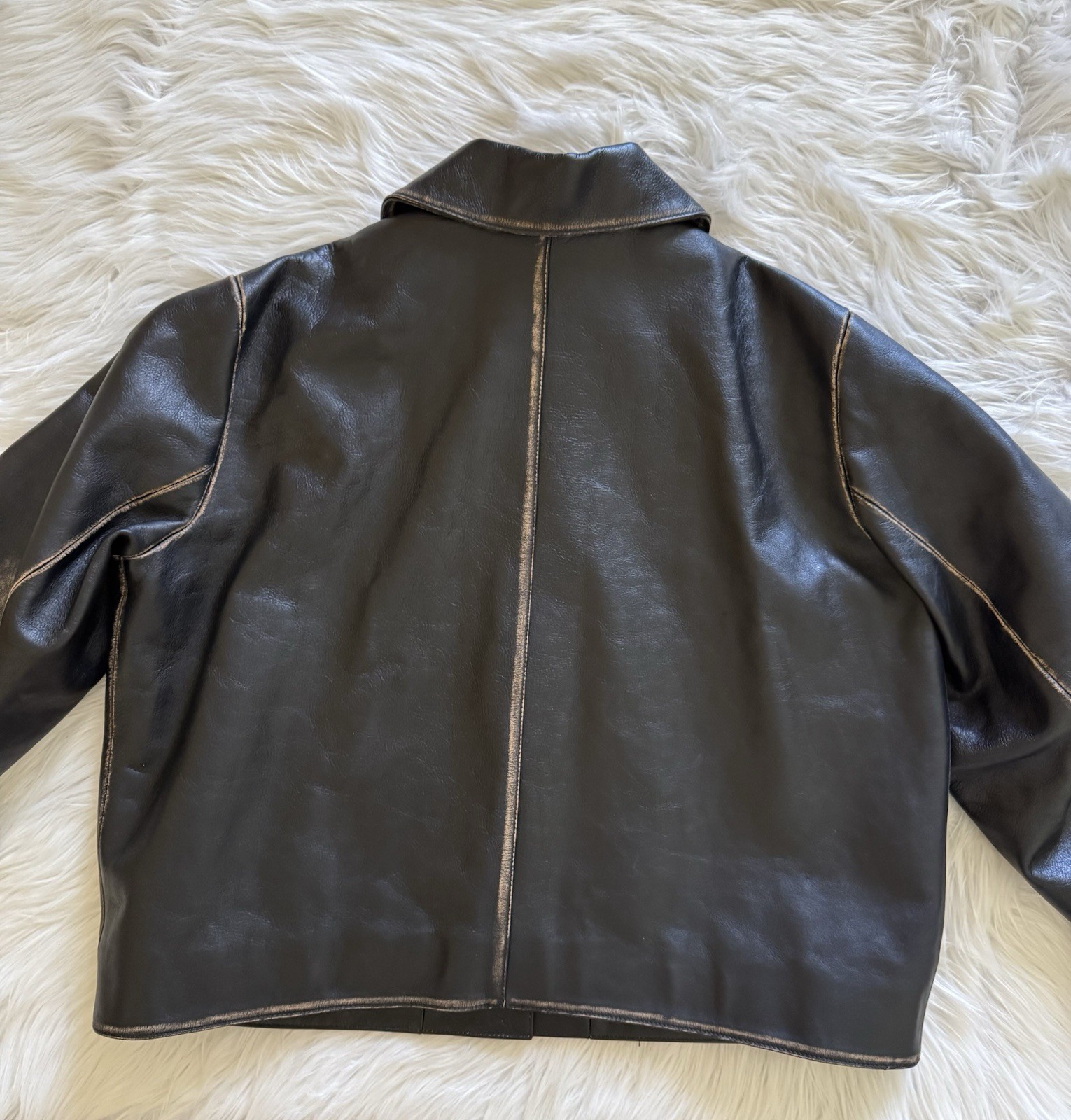 Kallmeyer Remi Cropped Jacket Leather Black Distressed Medium