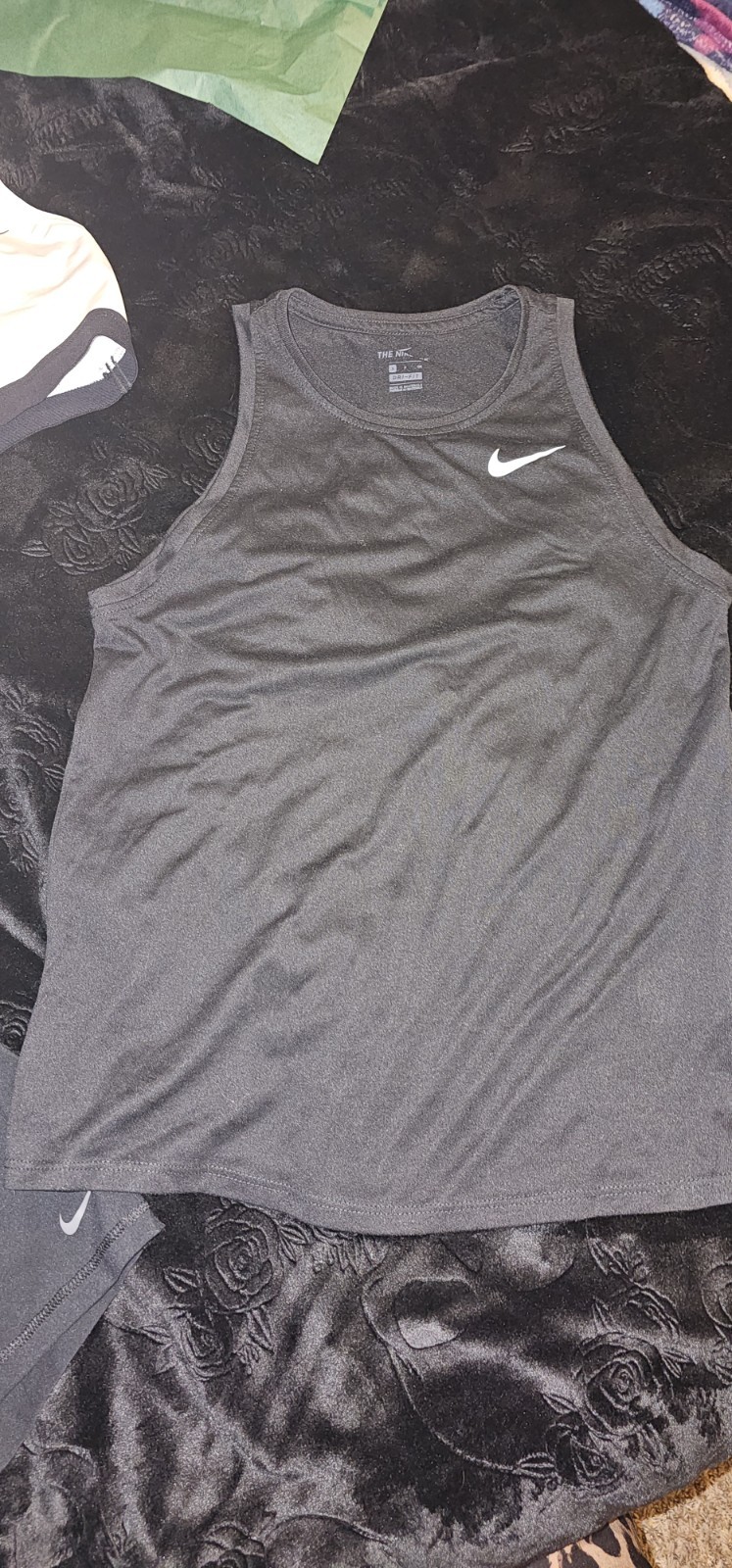 Nike Tank Top Racer Back Women’s Small Black White Nike Swosh Dri Fit