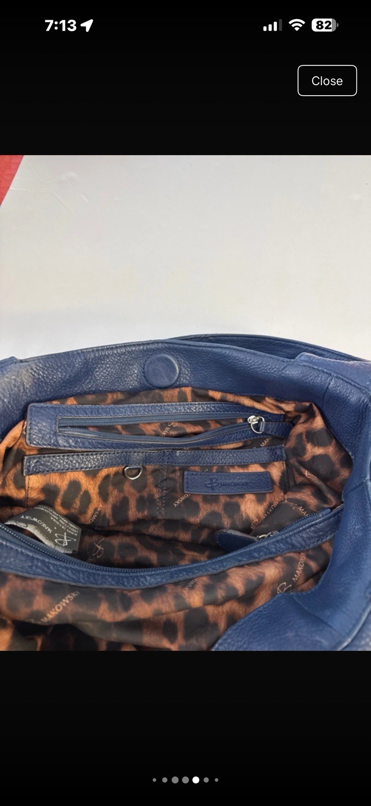 B. Makowsky Blue Pebbled Shoulder Bag, Zip Top Turn Lock, Silver Hardware