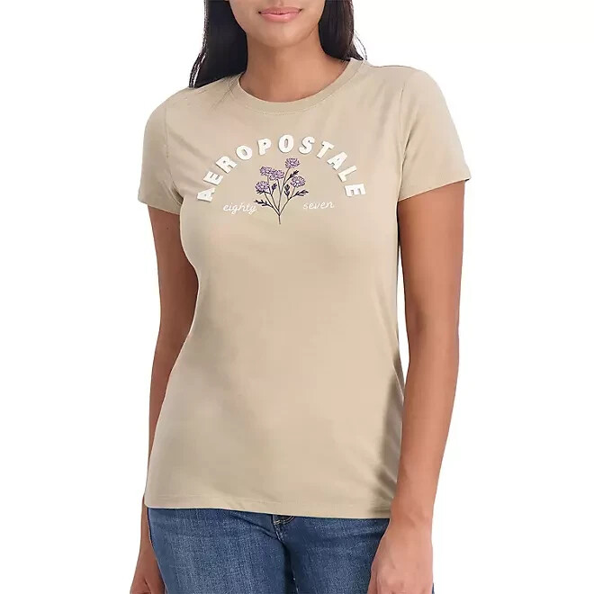 Aéropostale Women’s Graphic Tee Size M Brown