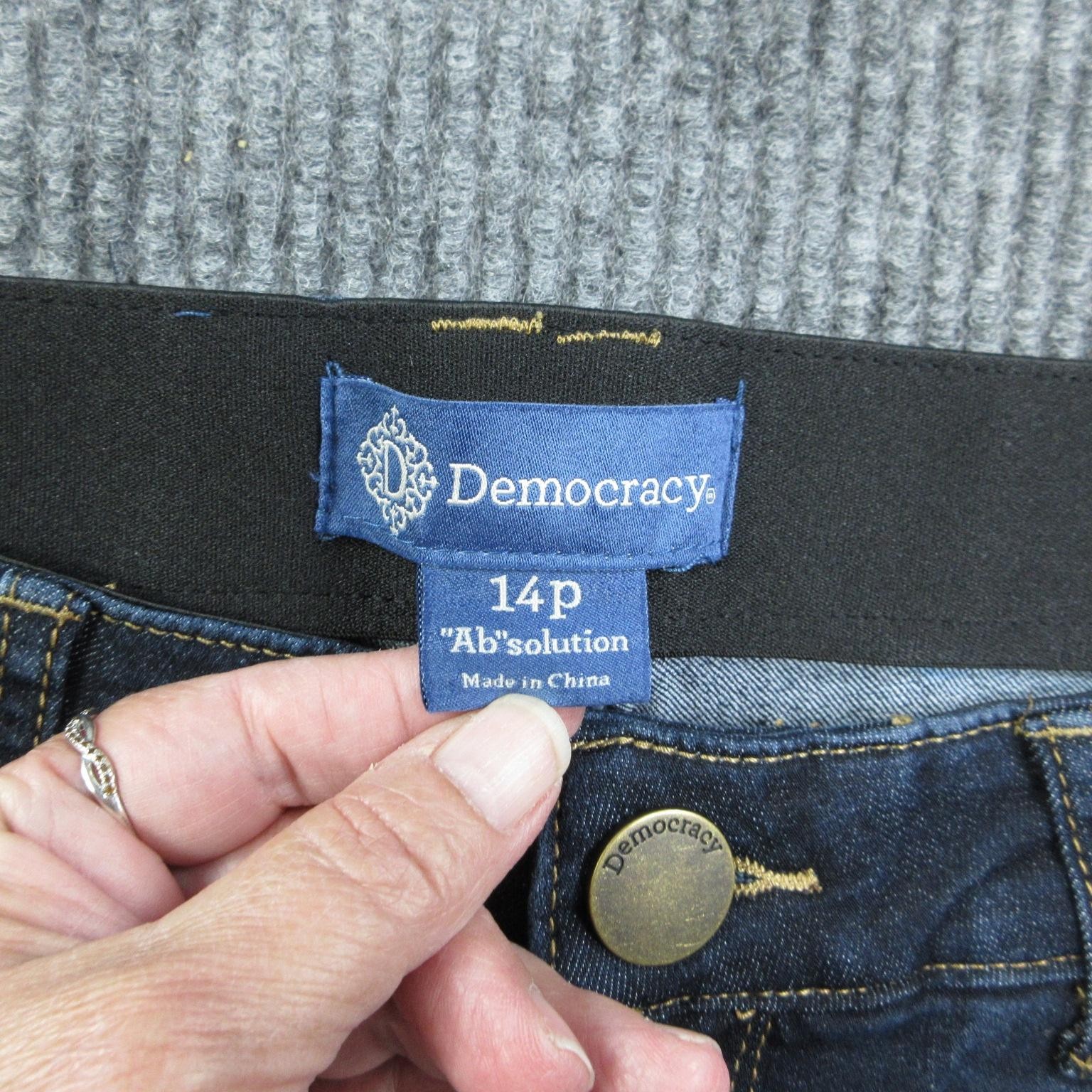 Democracy Jeans Womens 14P Blue Flared Mid Rise Ab’solution Stretch 33×29* NWT