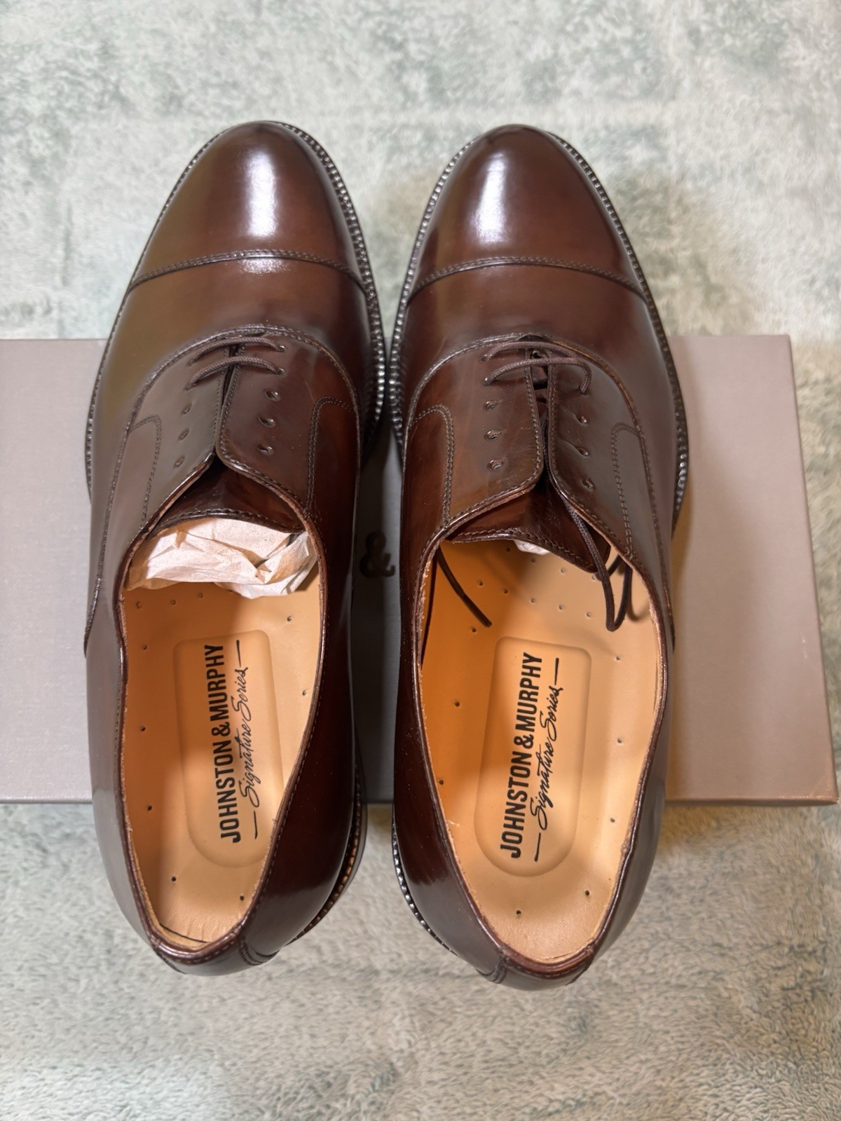 Johnston & Murphy Dawson Cap Toe Oxford Dark Brown Leather Men’s 9.5 M