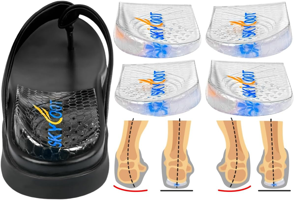Skyfoot 2 Pairs Heel Wedges for over Supination & over Pronation, Re-Usable Adhe