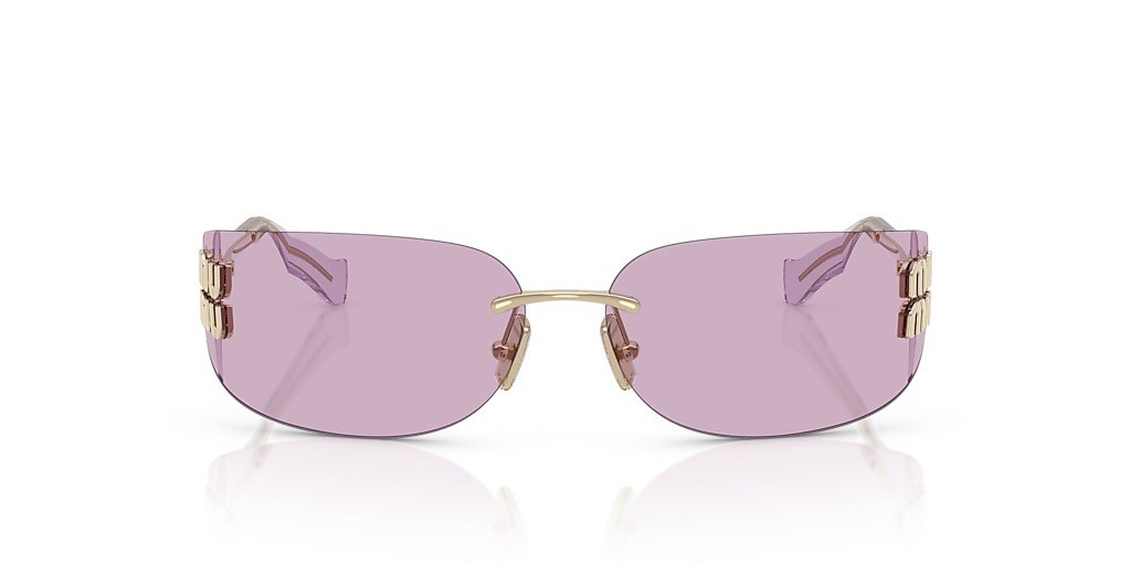 Miu Miu MU A51S ZVN90O Pale Gold Pink Women Wrap Sunglasses AUTHENTIC