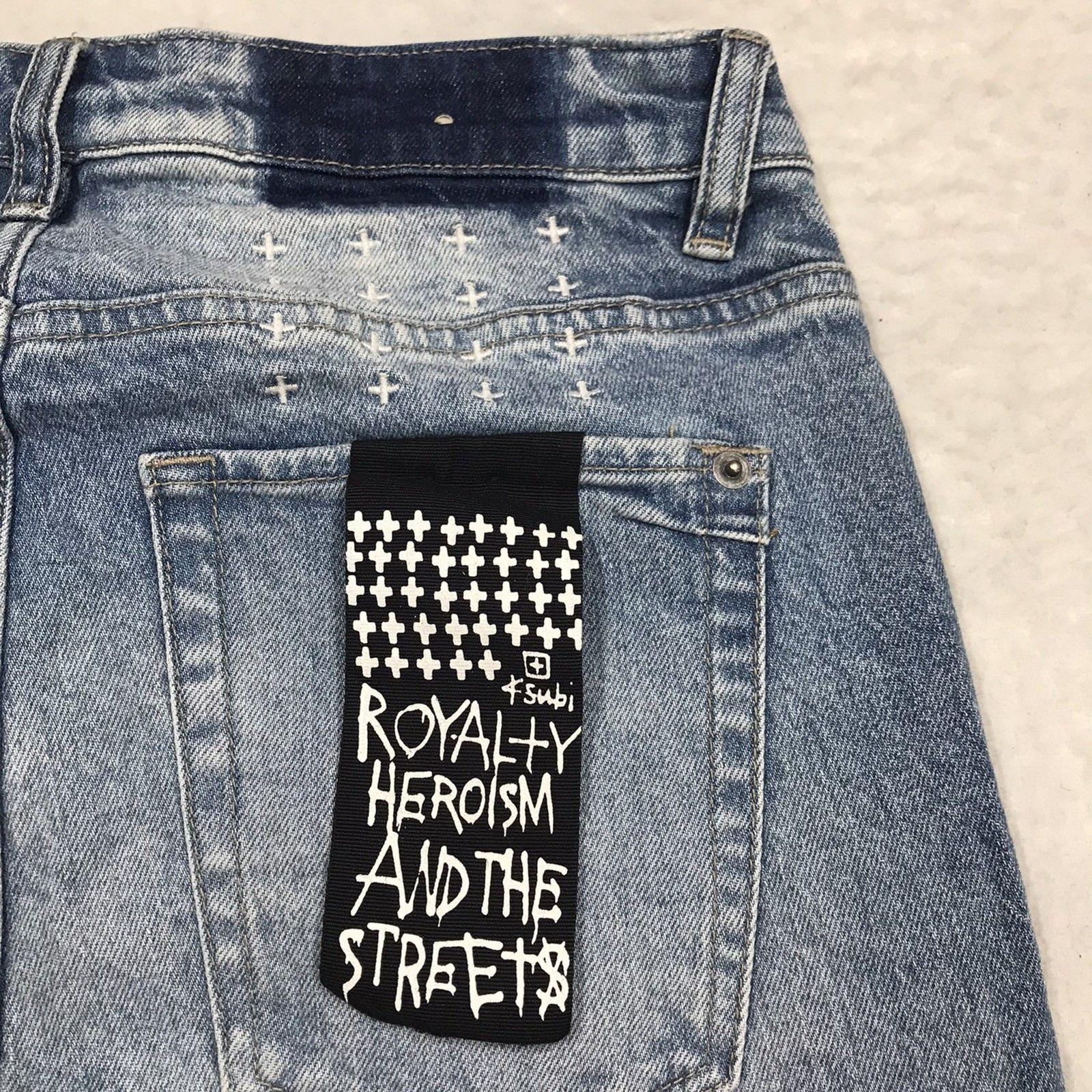 KSUBI Van Winkle Hi Fi Jean Men 30×33 Skinny Distressed Button Fly Goth Skate