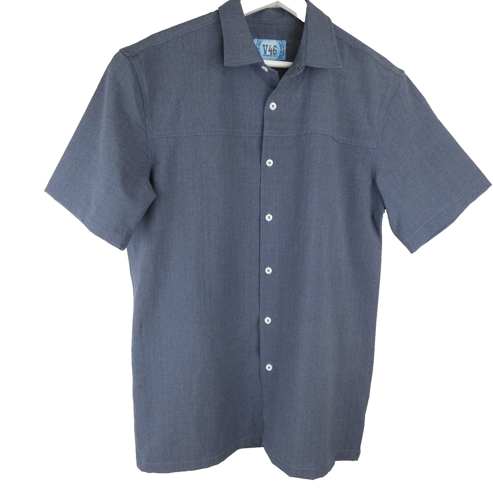 Land & Sea V46 Shirt Mens M Blue Short Sleeve High Performance Stretch Quick Dry