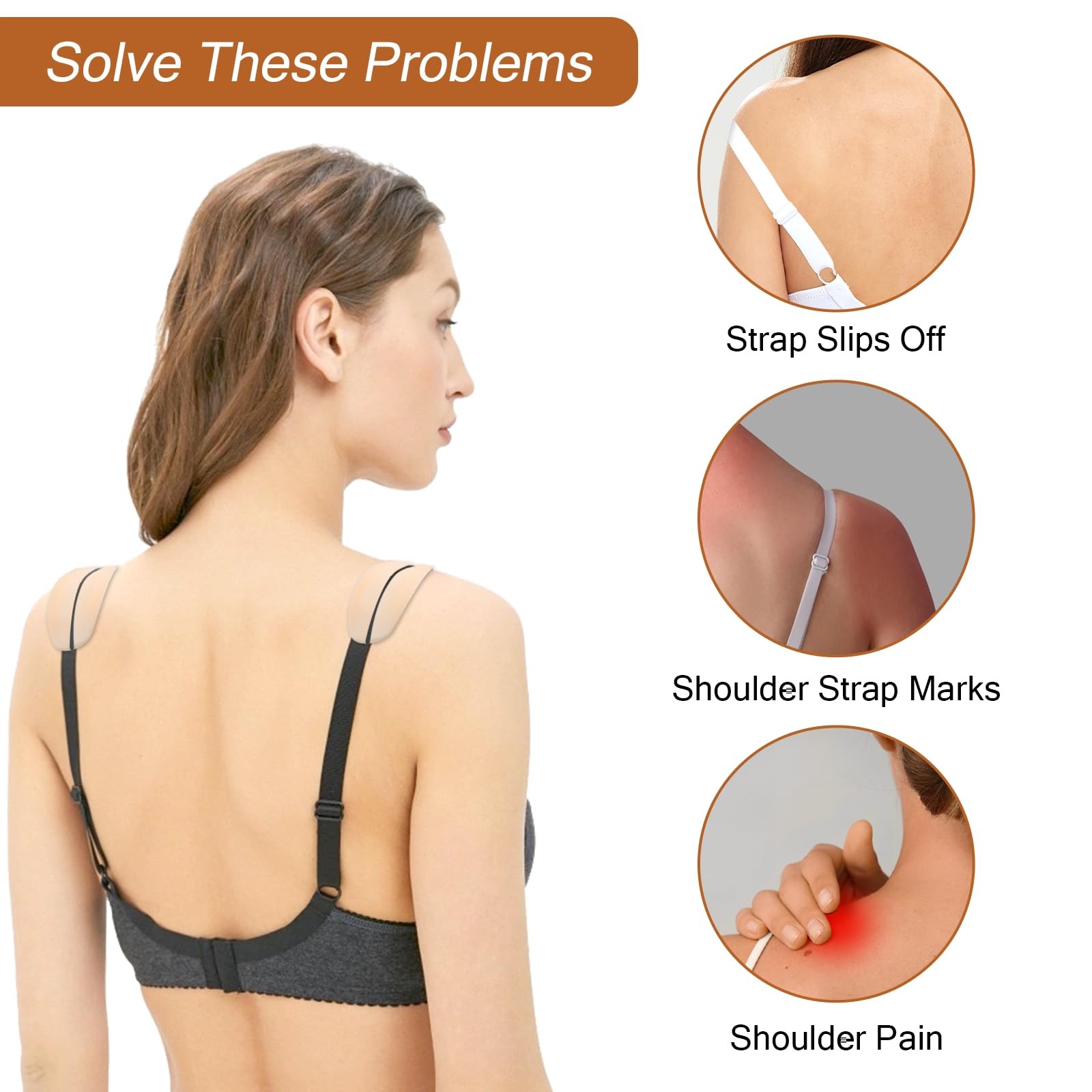 4 Pcs Bra Strap Holders for Slipping, Silicone Bra Strap Cushions Bra Strap Pad