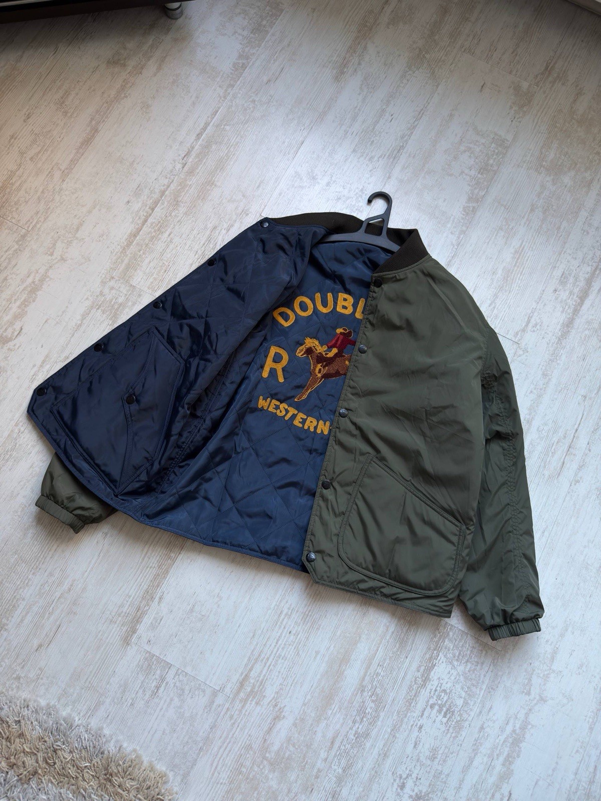 RRL Double RL Reversible Quilted Liner Jacket Embroidered Western Cowboy L NEW