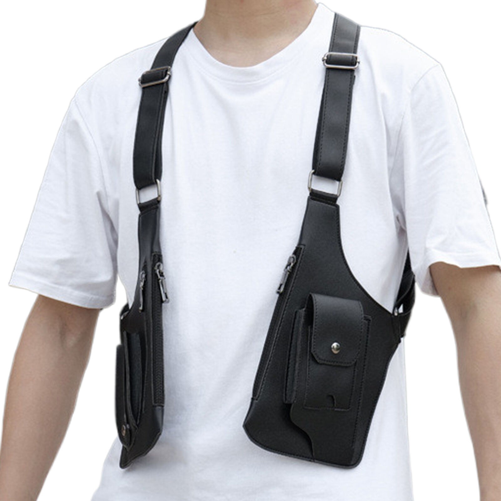 Adjustable Anti-Theft Underarm Shoulder Bag PU Leather Wallet Holster Bag