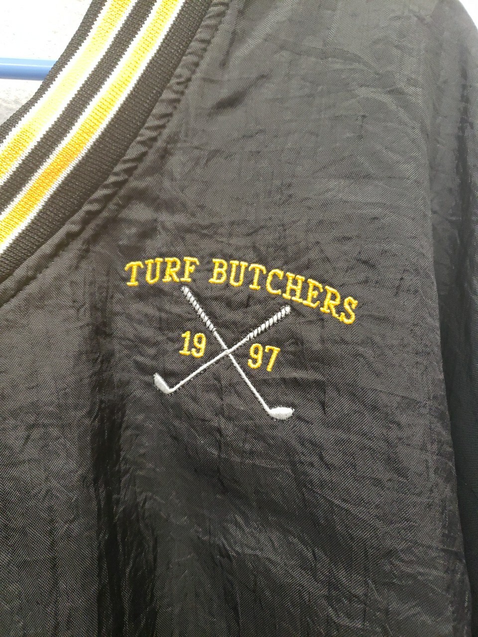 VINTAGE 1997 TURF BUTCHERS GOLF WINDBREAKER HARTWELL SPORTS XXL USA 100% NYLON