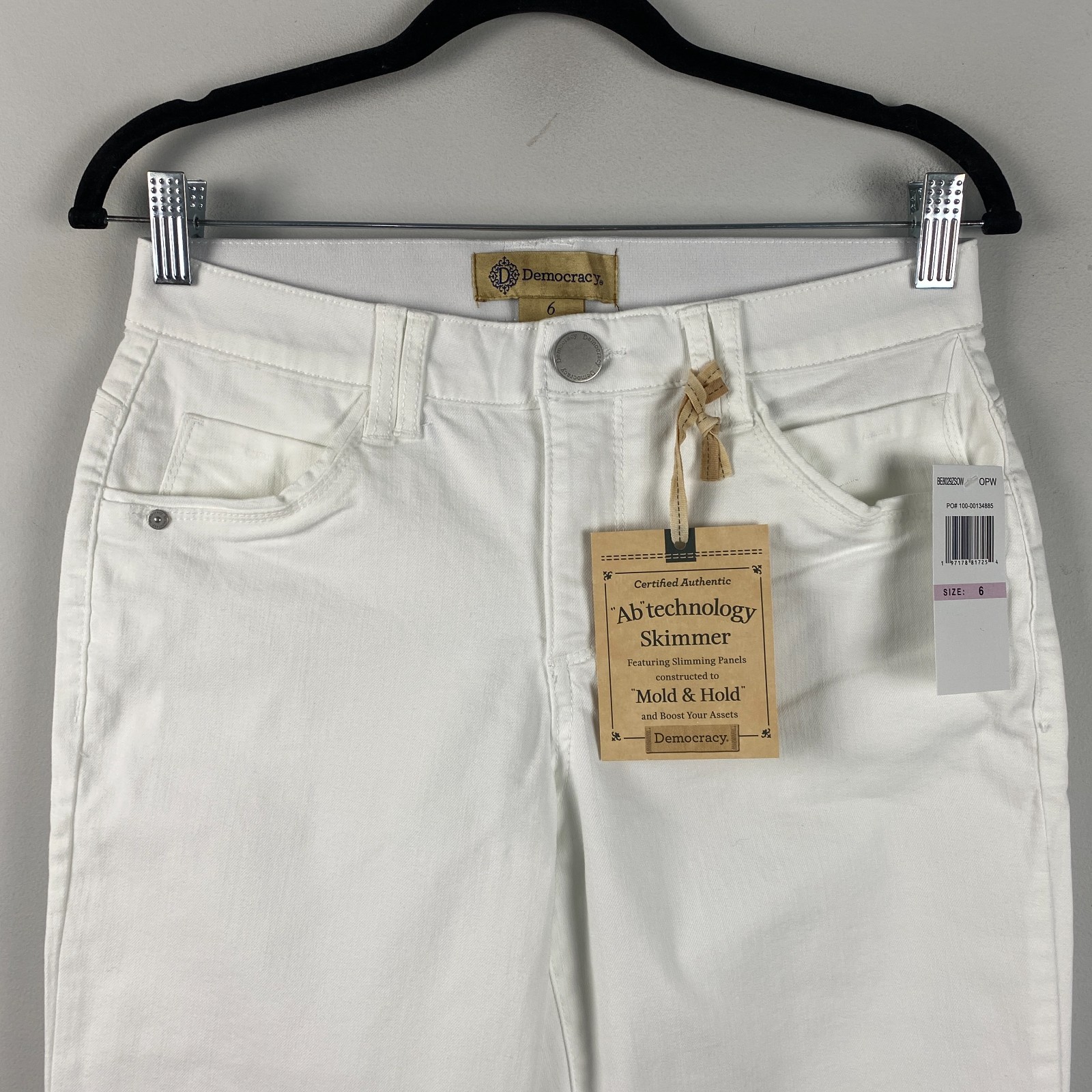 Democracy Ab Technology Skimmer Jeans Size 6 White Cropped Stretch