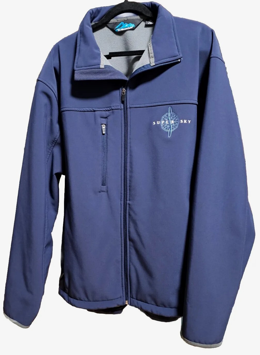Super Sky mens XXL full zip jacket blue tri-mountain performance Fleece Lined