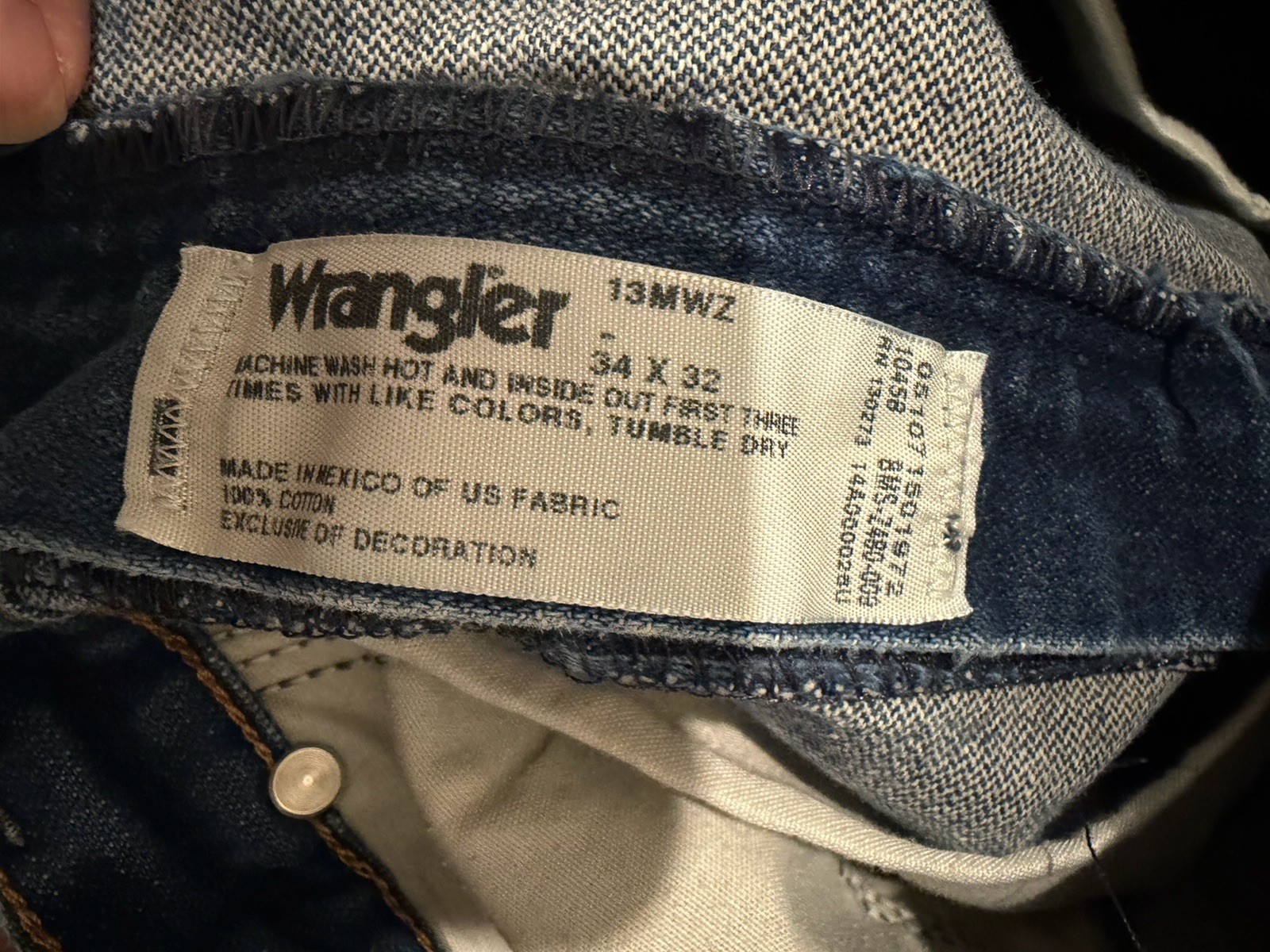 Wrangler Vintage Cowboy Cut Men’s Blue Denim Jeans Straight Regular Fit Mid Rise