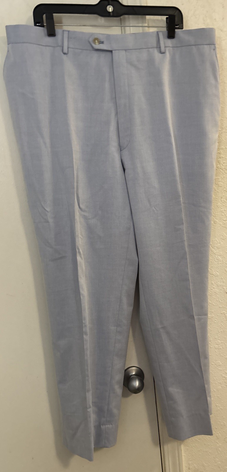 New Jos A Bank Blue Cotton Blend Tropical Summer Suit 48 R Reg Flat Pants